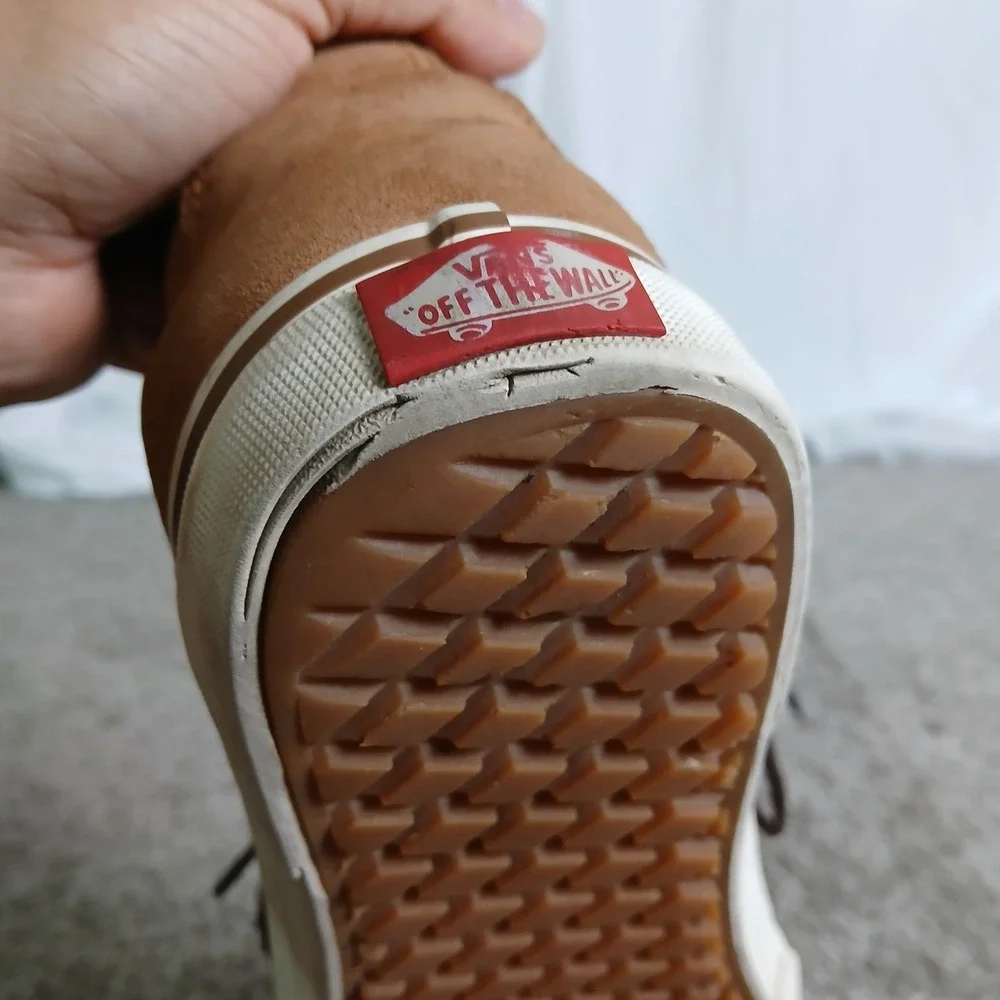 Vans Sk8-Hi MTE Gingerbread Brown Plaid Suede High Top Sneakers Mens 9.5